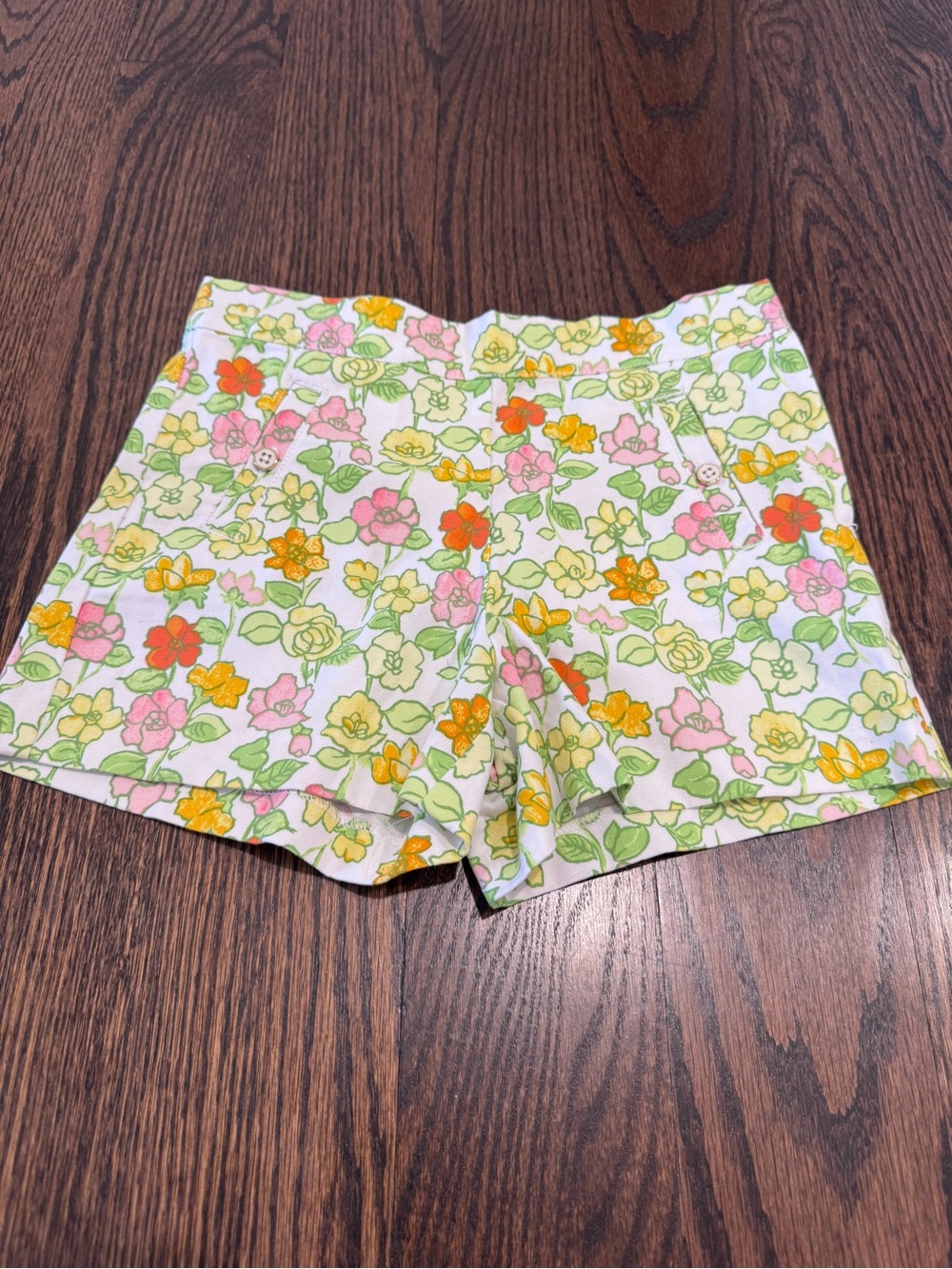 Janie and Jack Floral Shorts Girls Size 8 Spring Garden Print EUC